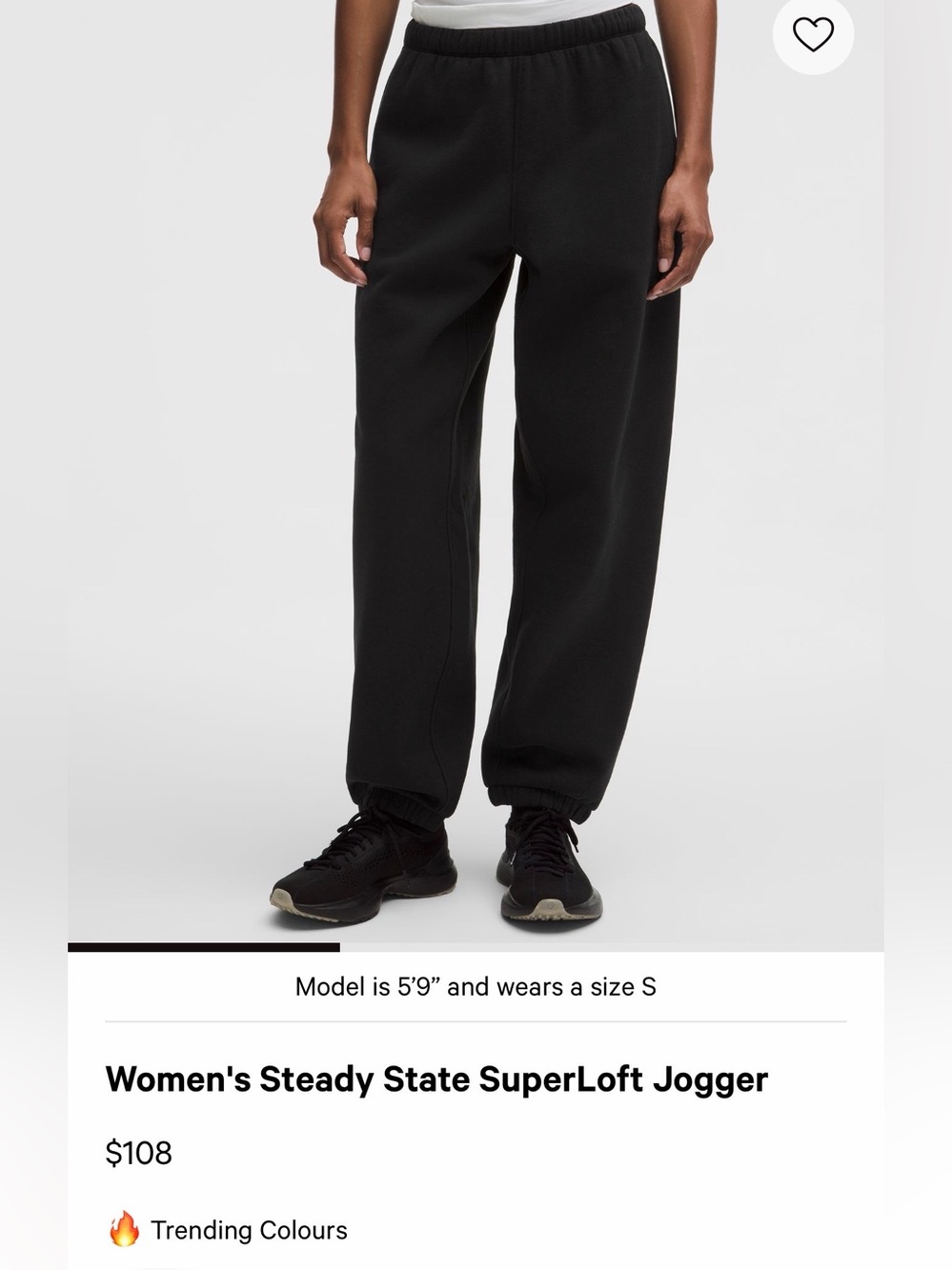 lululemon athletica Women's Black Steady State SuperLoft Jogger